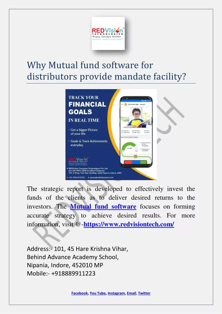 why mutual fund software for distributors provide