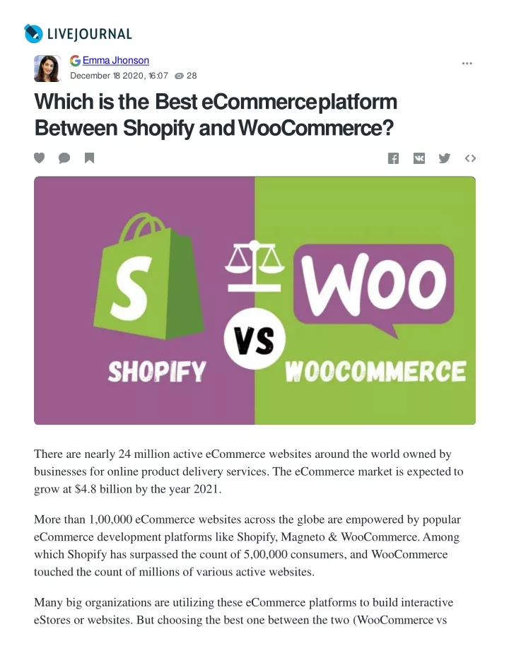 which is the best ecommerce platform between shopify and woocommerce