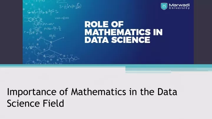 importance of mathematics in the data science f ield