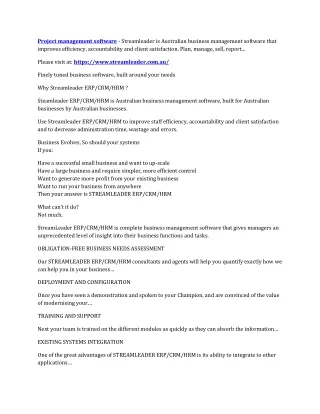 project management software streamleader