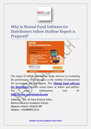 why in mutual fund software for distributors