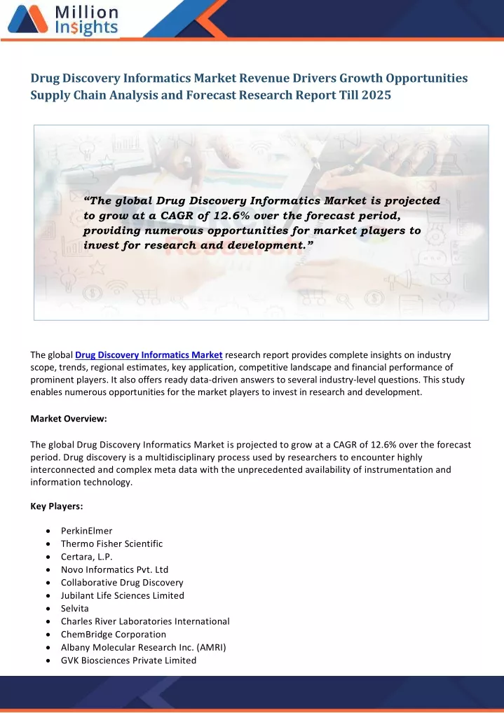 drug discovery informatics market revenue drivers