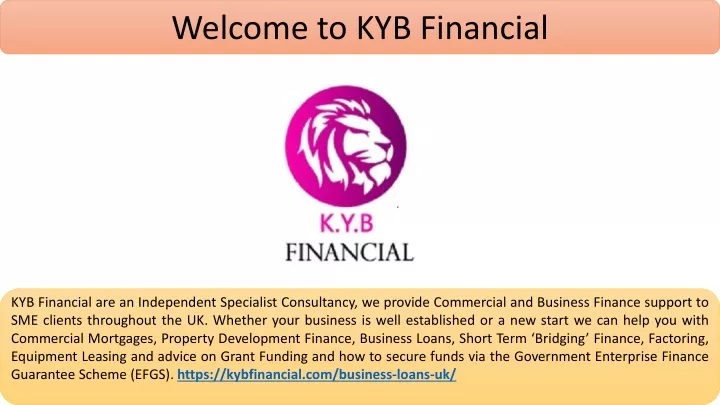 welcome to kyb financial
