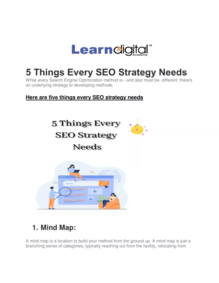 5 things every seo strategy needs while every