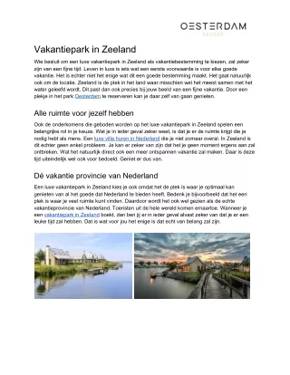 vakantiepark in zeeland