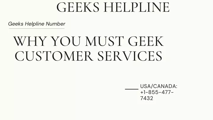 geeks helpline