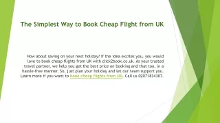 The Simplest Way to Book Cheap Flight from UK