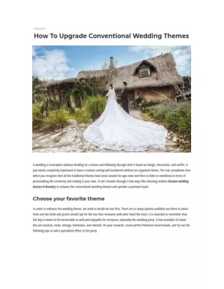 How To Upgrade Conventional Wedding Themes