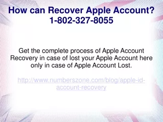 Apple id account recovery