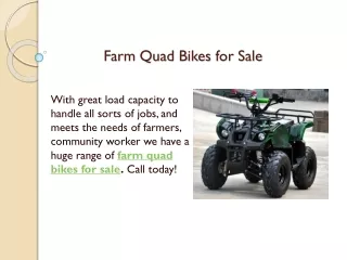 Farm Quad Bikes for Sale