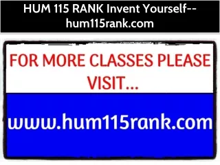 HUM 115 RANK Invent Yourself--hum115rank.com