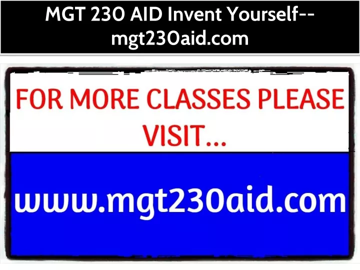 mgt 230 aid invent yourself mgt230aid com