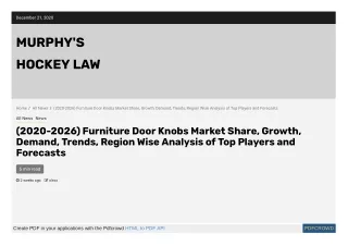 (2020-2026) Furniture Latches & Closures Market – Trends & Leading Players| Industry Size, Growth, Segments, Revenue, Ma
