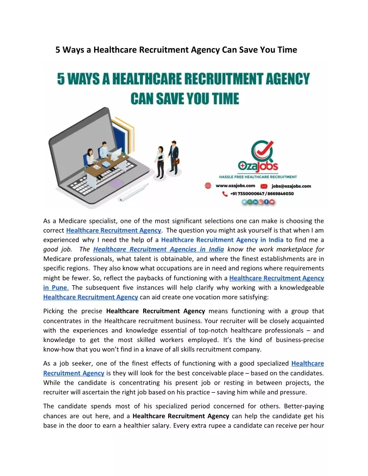 5 ways a healthcare recruitment agency can save