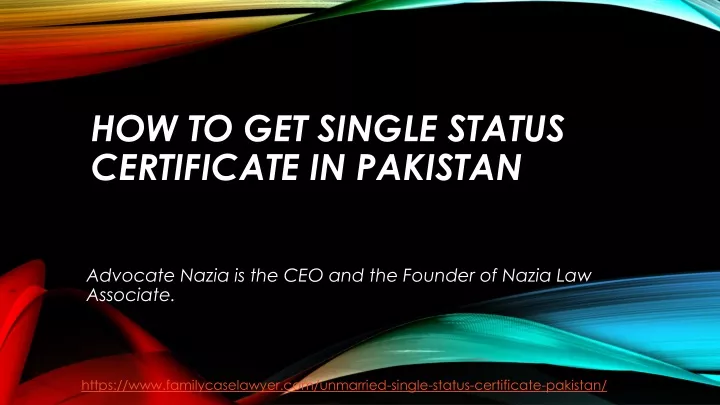 how to get single status certificate in pakistan