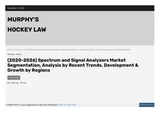 (2020-2026) Spectrum and Signal Analyzers Market Segmentation, Analysis by Recent Trends, Development & Growth by Region