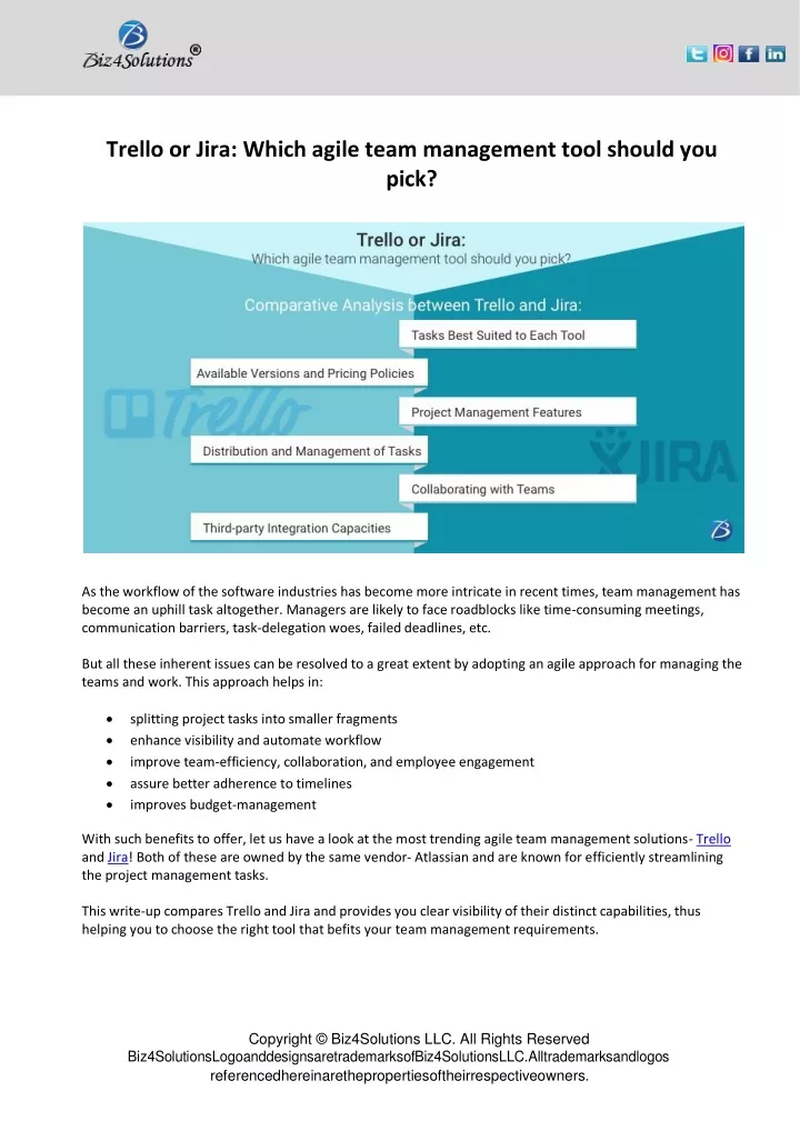 trello or jira which agile team management tool