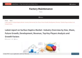 Latest report on Surface Haptics Market : Industry Overview by Size, Share, Future Growth, Development, Revenue, Top Key