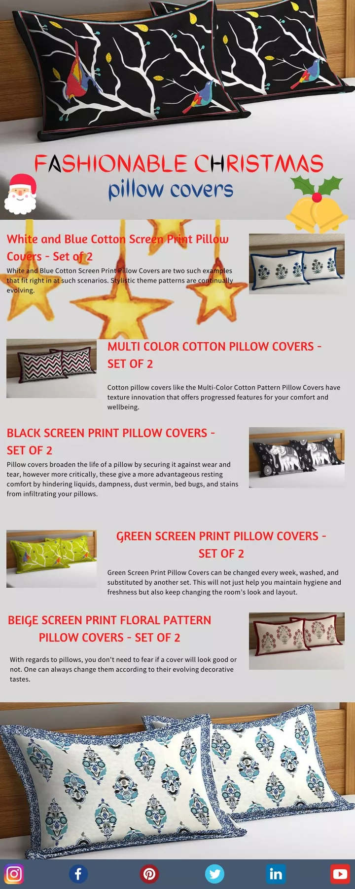 fashionable christmas pillow covers