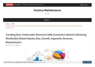 Trending Now: Underwater Electrical Cable Connectors Market Is Booming Worldwide| Global Industry Size, Growth, Segments