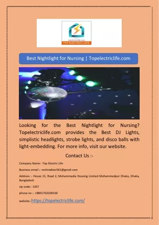 Best Nightlight for Nursing | Topelectriclife.com
