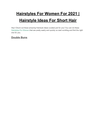 hairstyles for women for 2021
