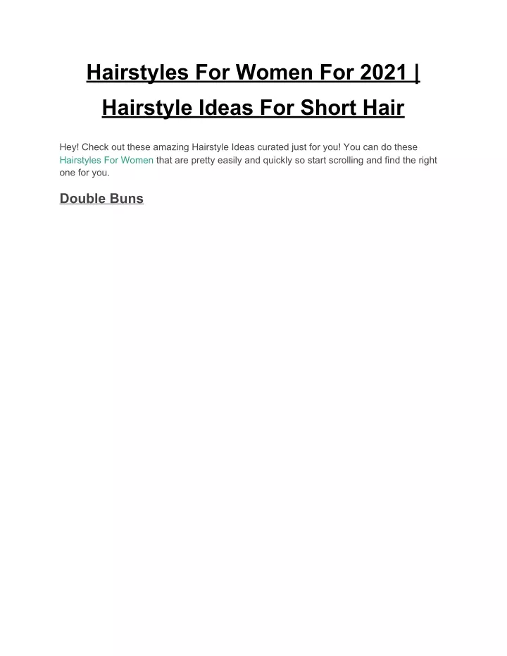 hairstyles for women for 2021