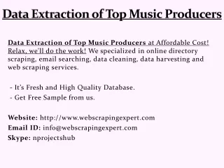 data extraction of top music producers