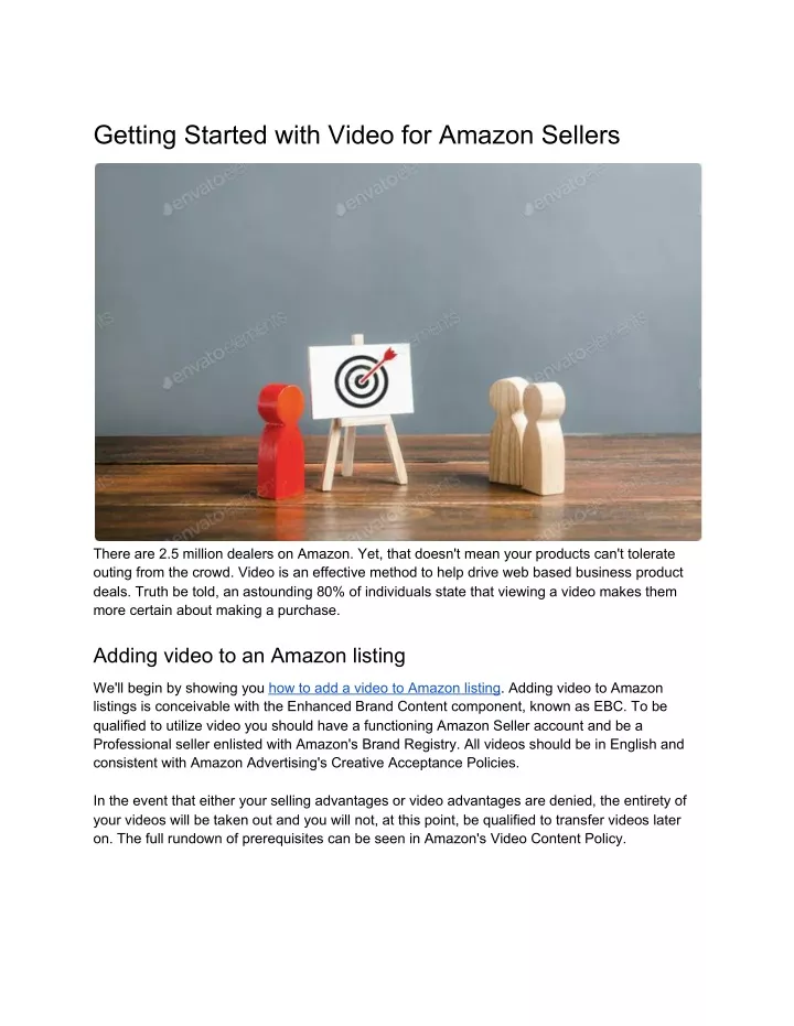 getting started with video for amazon sellers