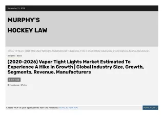 (2020-2026) Vapor Tight Lights Market Estimated To Experience A Hike in Growth | Global Industry Size, Growth, Segments,