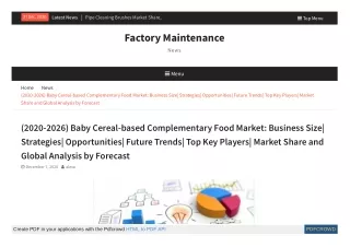 (2020-2026) Baby Cereal-based Complementary Food Market: Business Size| Strategies| Opportunities| Future Trends| Top Ke