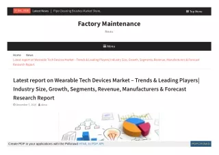 Latest report on Wearable Tech Devices Market – Trends & Leading Players| Industry Size, Growth, Segments, Revenue, Manu