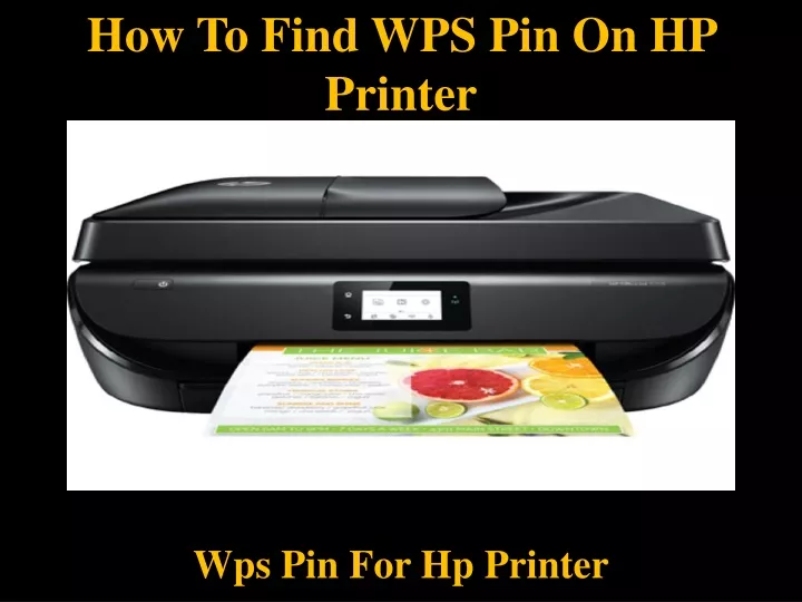 how to find wps pin on hp printer