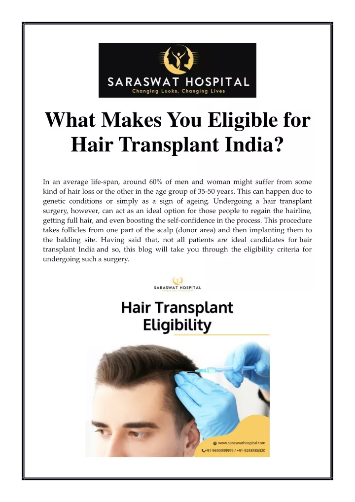 what makes you eligible for hair transplant india