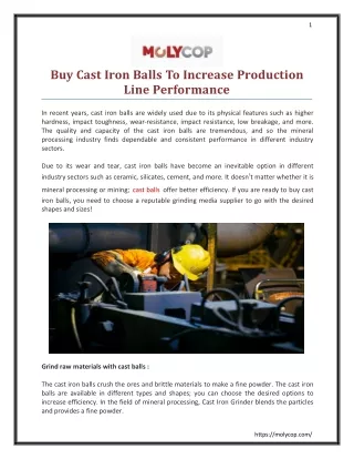 Buy Cast Iron Balls To Increase Production Line Performance