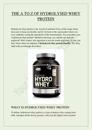 The A to Z of hydro whey protein benefits