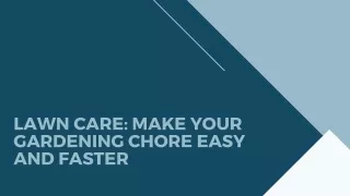 lawn care make your gardening chore easy