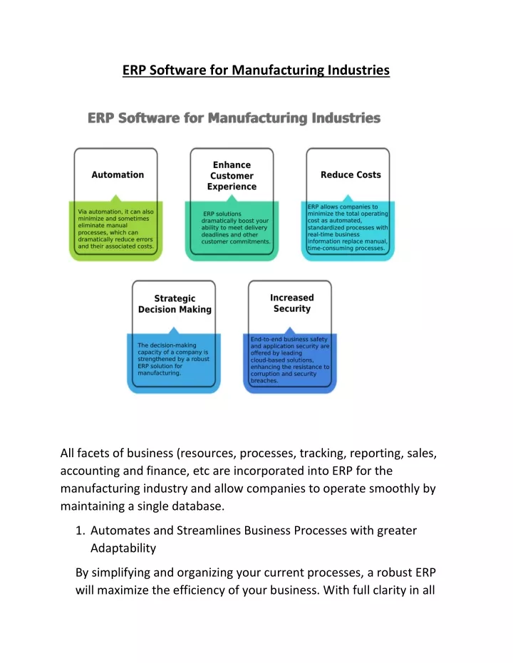 erp software for manufacturing industries