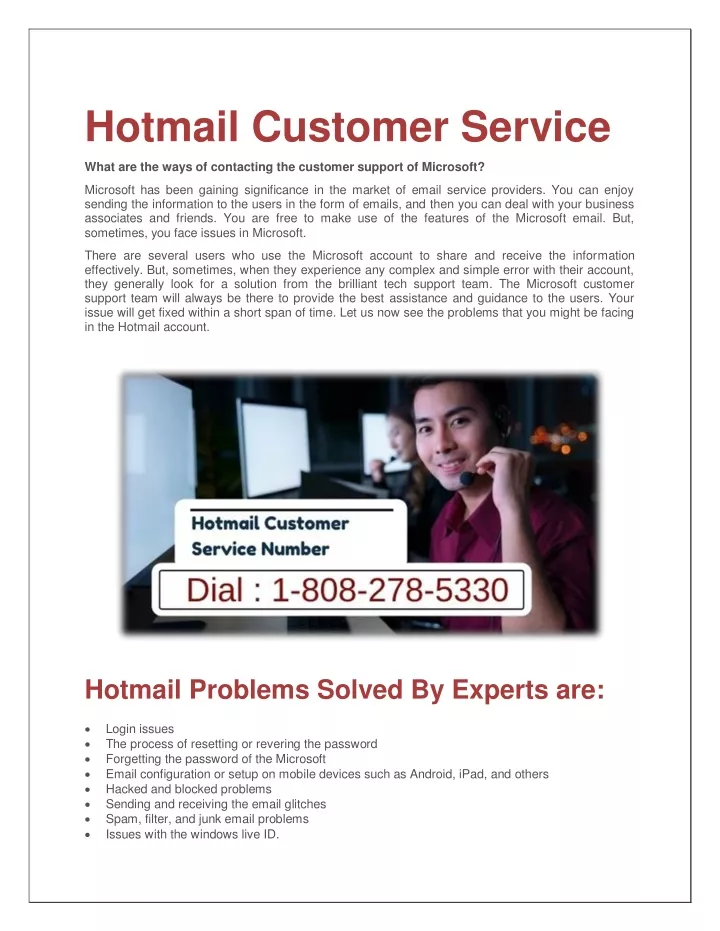 hotmail customer service
