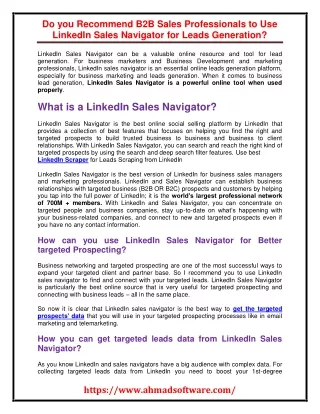 do you recommend b2b sales professionals