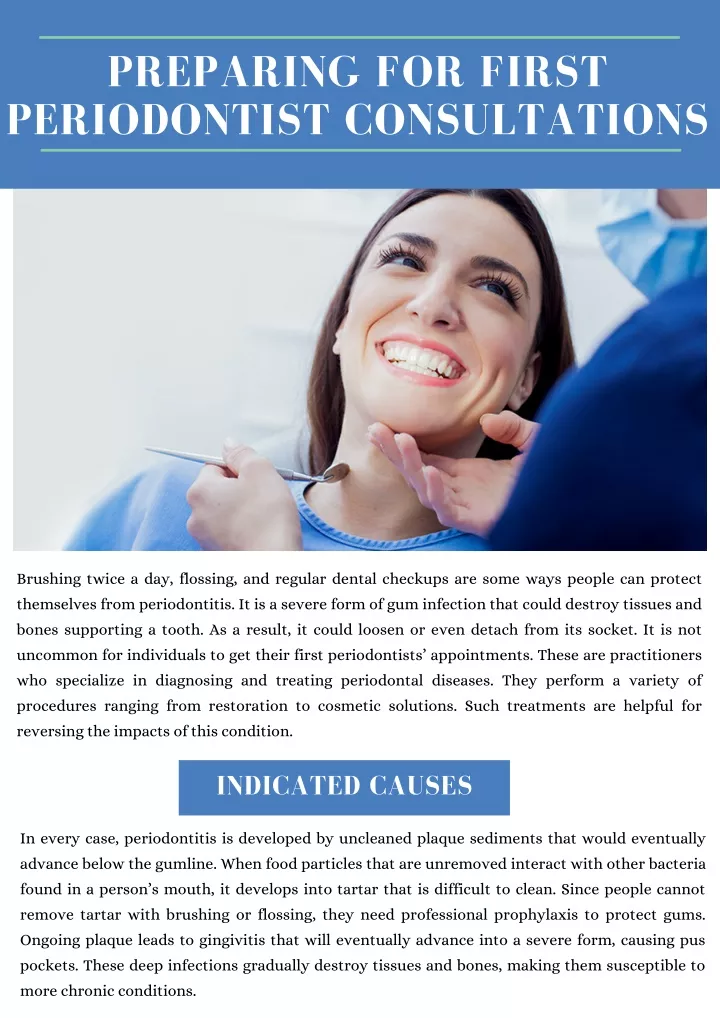 preparing for first periodontist consultations