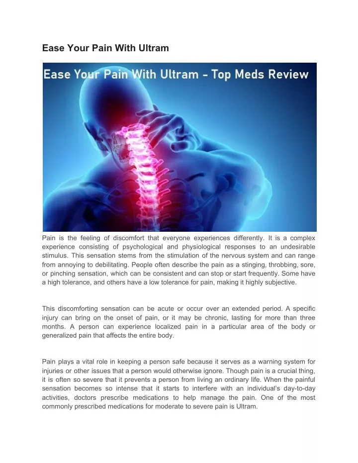 ease your pain with ultram