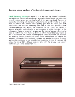 samsung second hand one of the best electronics