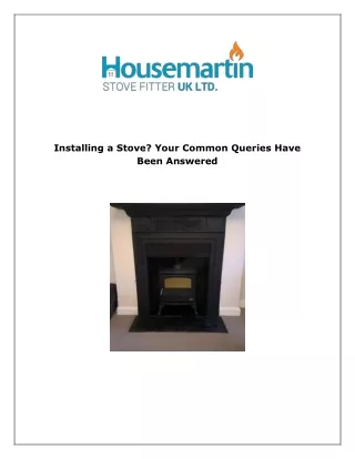 Installing A Stove? Your Common Queries Have Been Answered