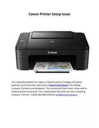 Canon Printer Setup Issue