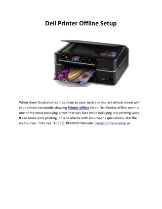 Dell Printer Offline Setup