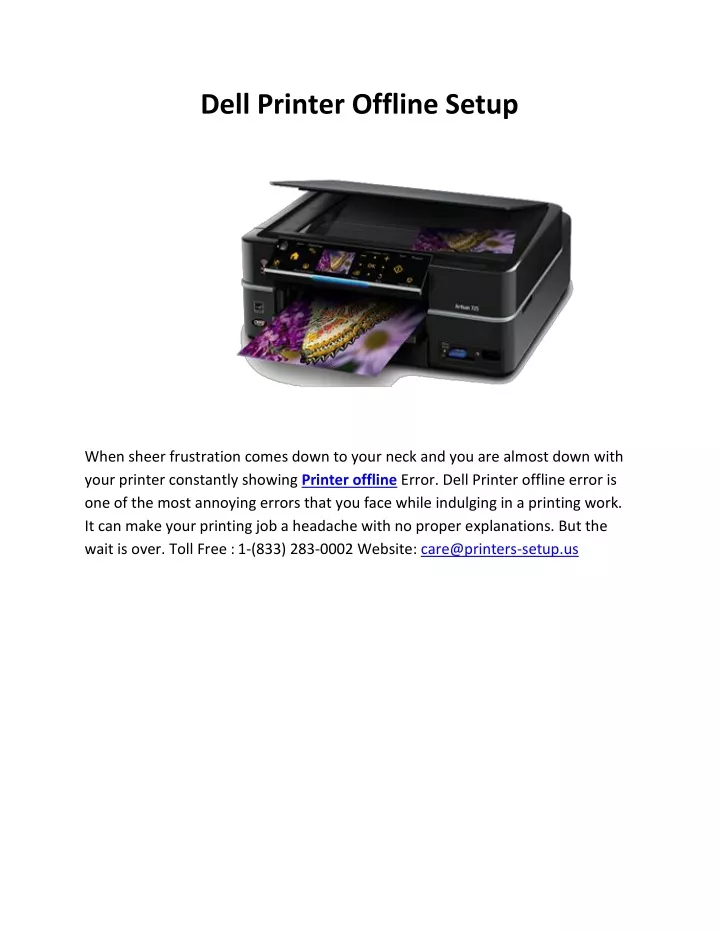 dell printer offline setup