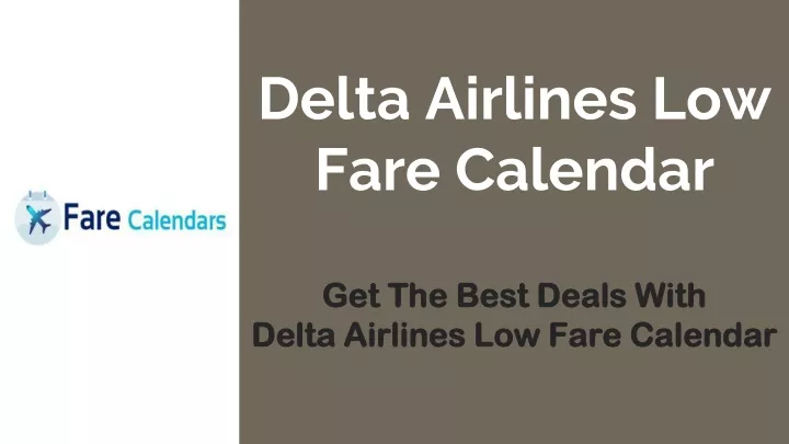 delta airlines low fare calendar