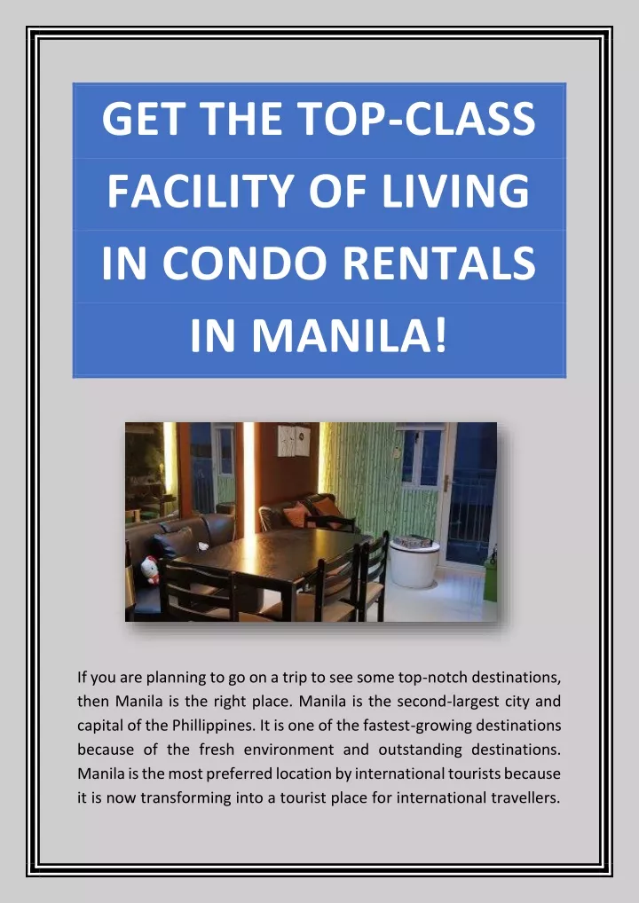 get the top class facility of living in condo