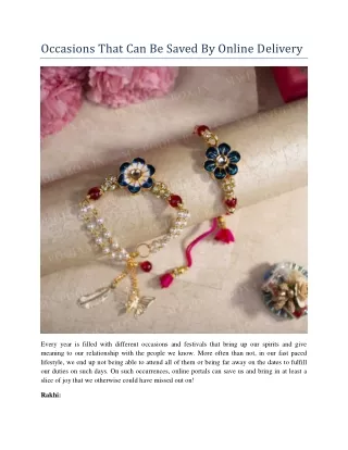occasions that can be saved by online delivery